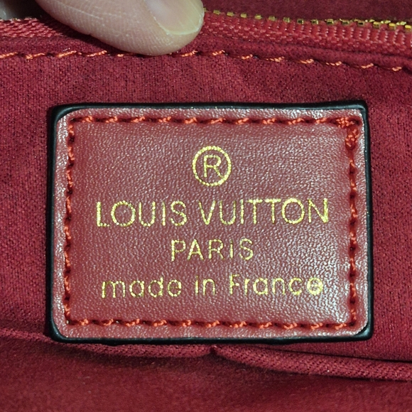 Louis Vuitton Red and Monogram Reversible Tote - Picture 6 of 16